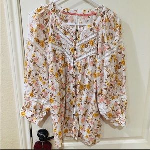 Anthropologie Floral blouse